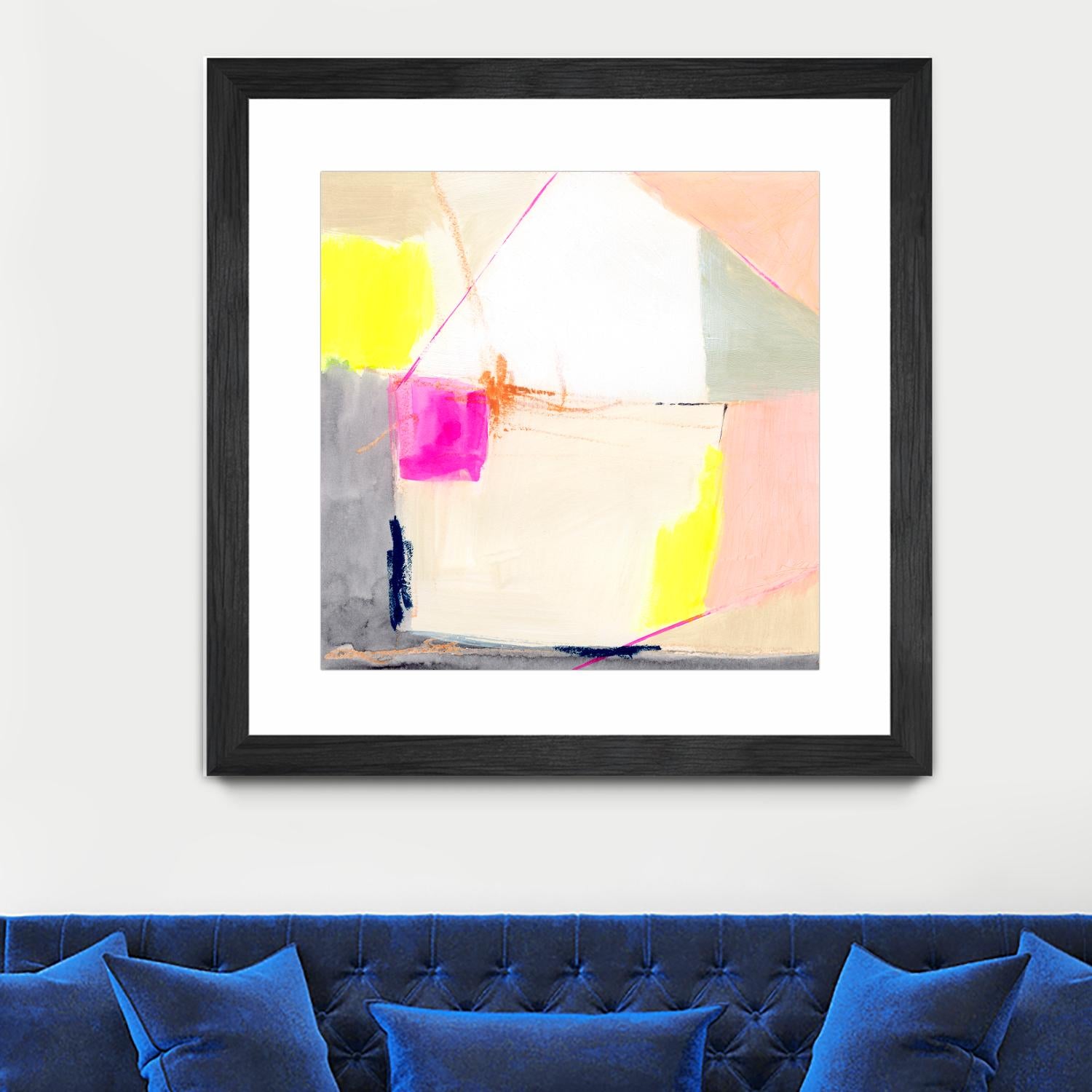 Hot Pink Patch I by Victoria Barnes on GIANT ART - beige abstract abstract