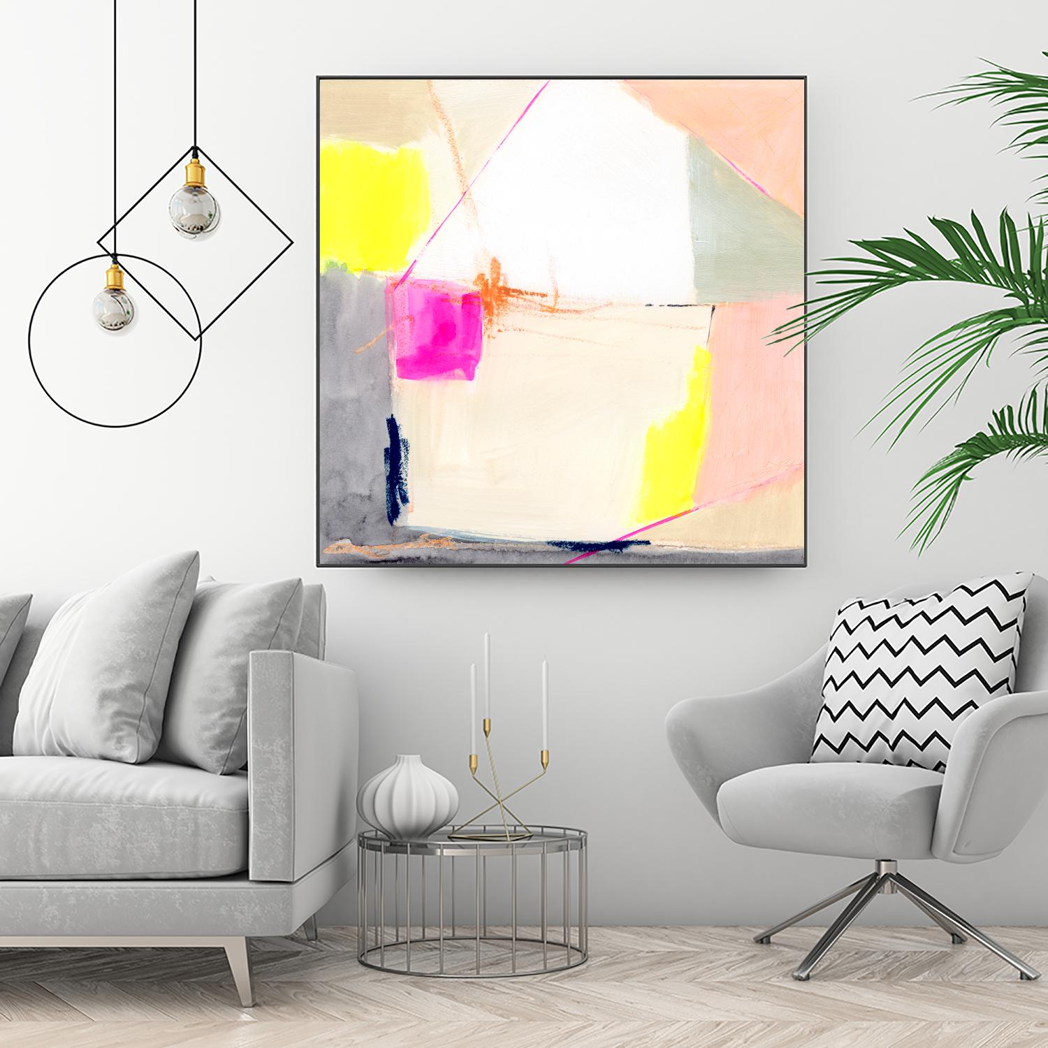 Hot Pink Patch I by Victoria Barnes on GIANT ART - beige abstract abstract