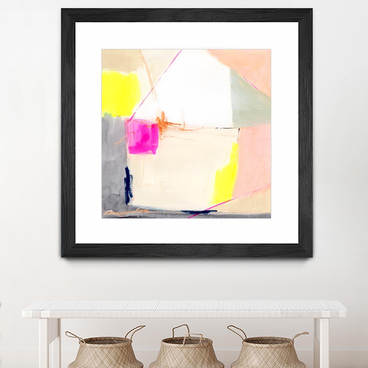 Hot Pink Patch I by Victoria Barnes on GIANT ART - beige abstract abstract