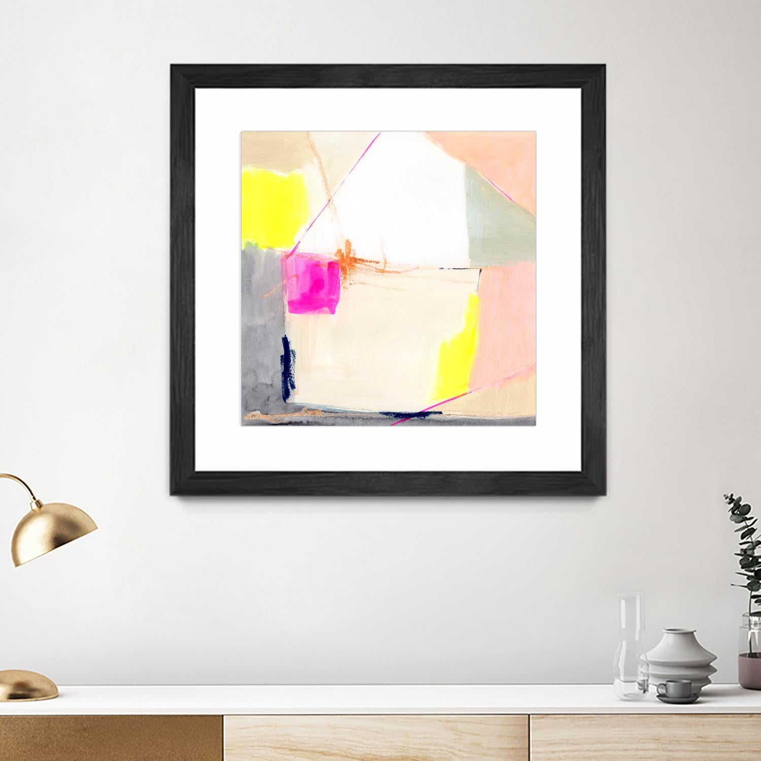 Hot Pink Patch I by Victoria Barnes on GIANT ART - beige abstract abstract