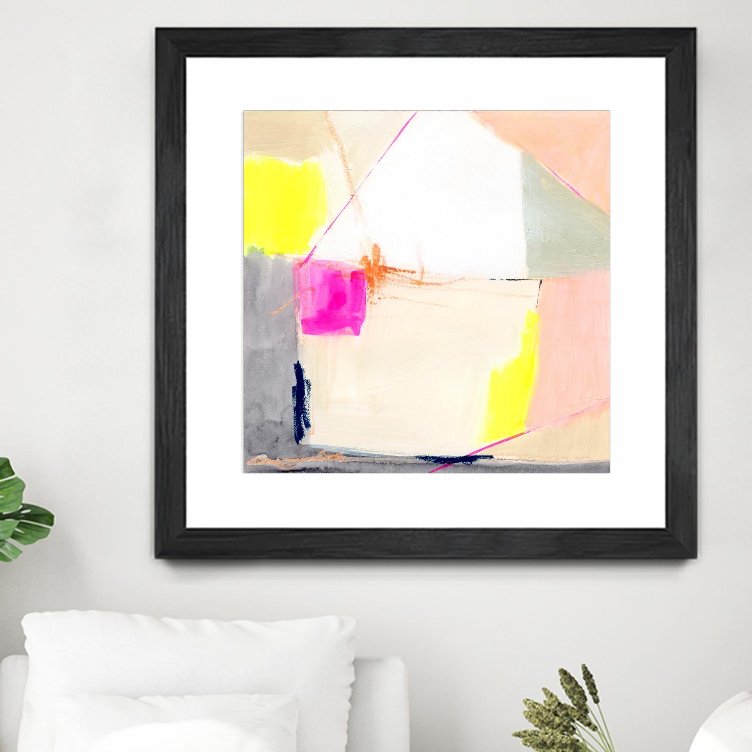 Hot Pink Patch I by Victoria Barnes on GIANT ART - beige abstract abstract