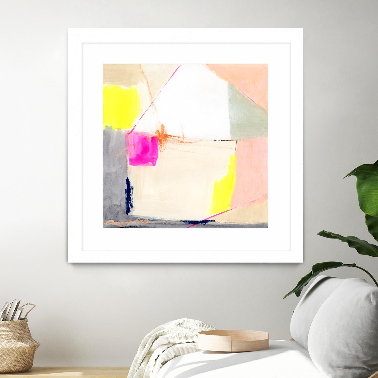 Hot Pink Patch I by Victoria Barnes on GIANT ART - beige abstract abstract