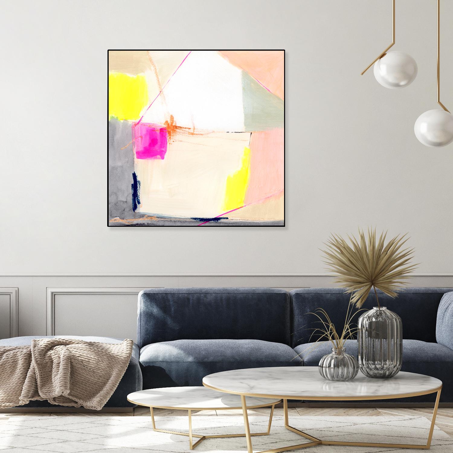 Hot Pink Patch I by Victoria Barnes on GIANT ART - beige abstract abstract