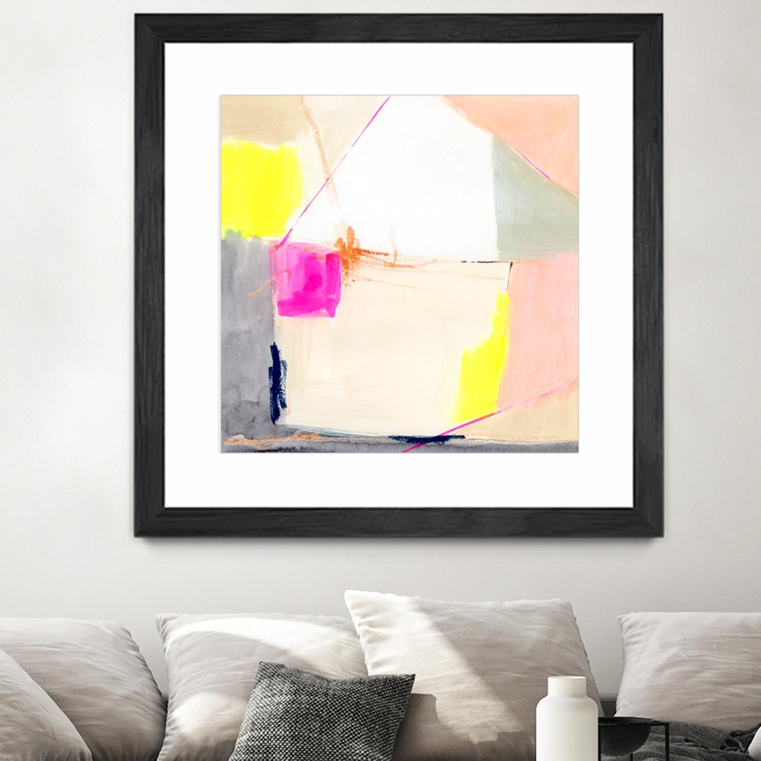 Hot Pink Patch I by Victoria Barnes on GIANT ART - beige abstract abstract