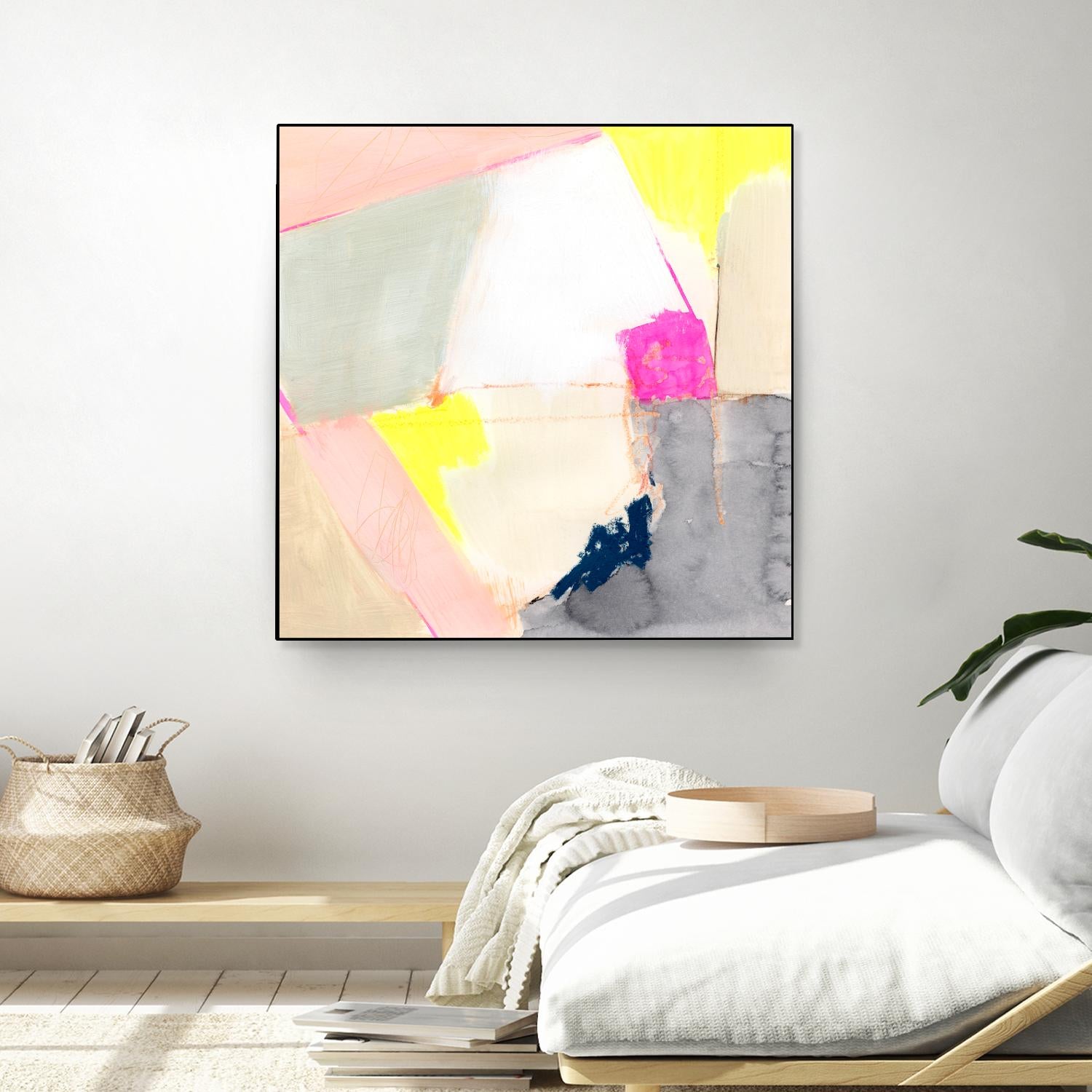 Hot Pink Patch II by Victoria Barnes on GIANT ART - beige abstract abstract