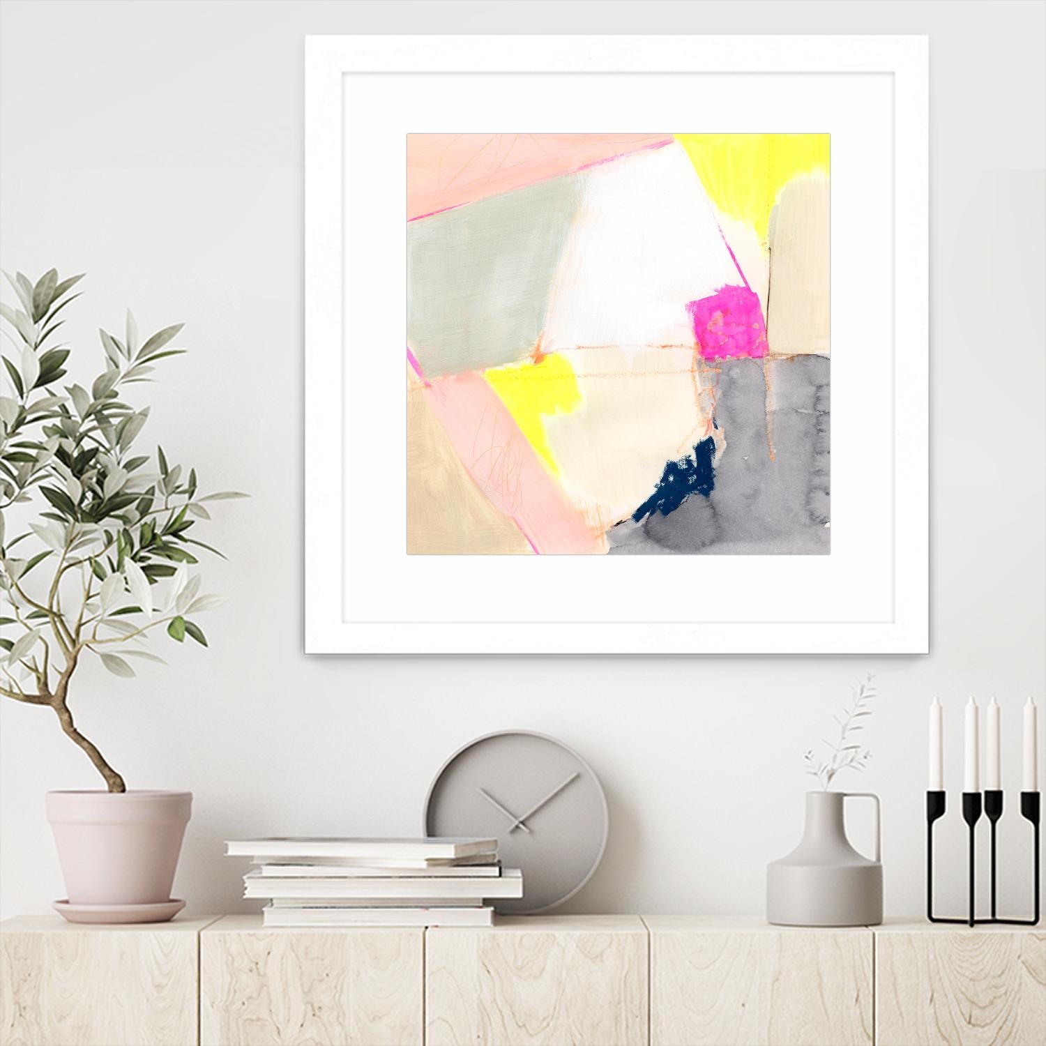 Hot Pink Patch II by Victoria Barnes on GIANT ART - beige abstract abstract