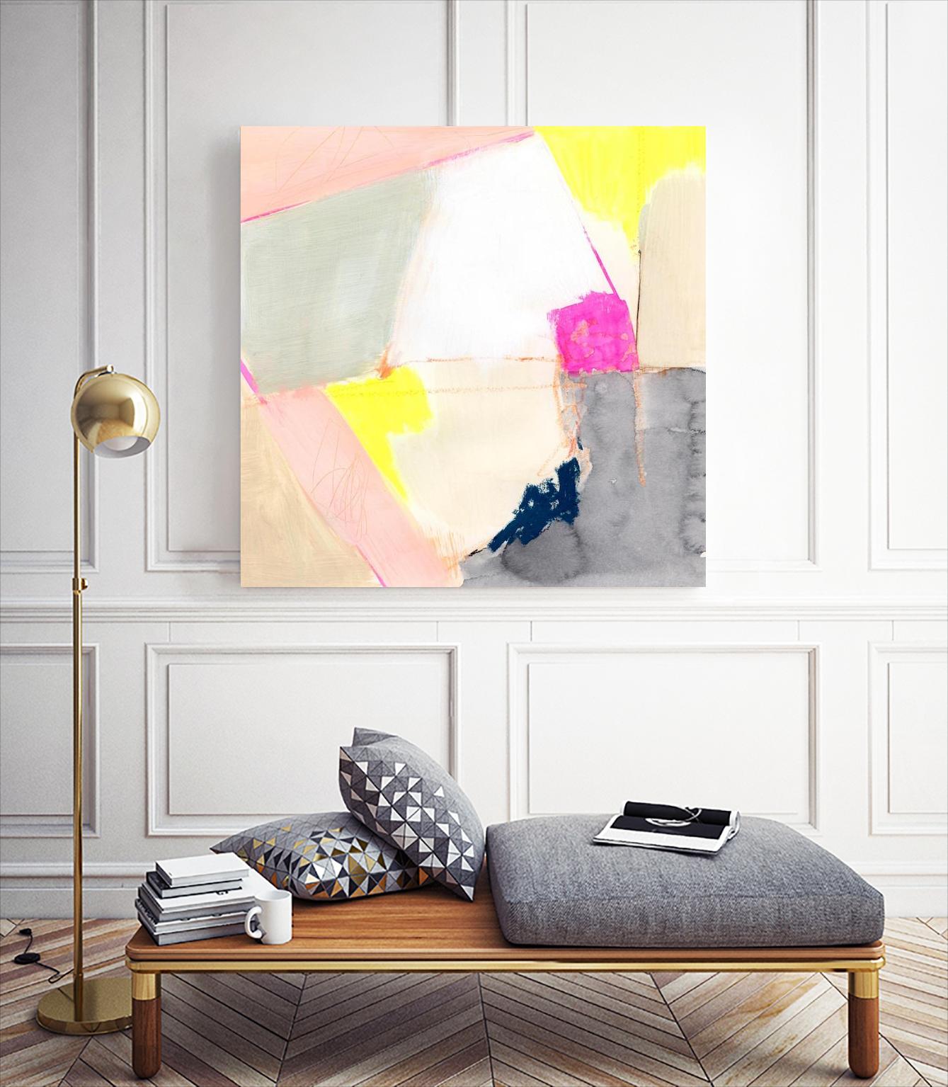 Hot Pink Patch II by Victoria Barnes on GIANT ART - beige abstract abstract