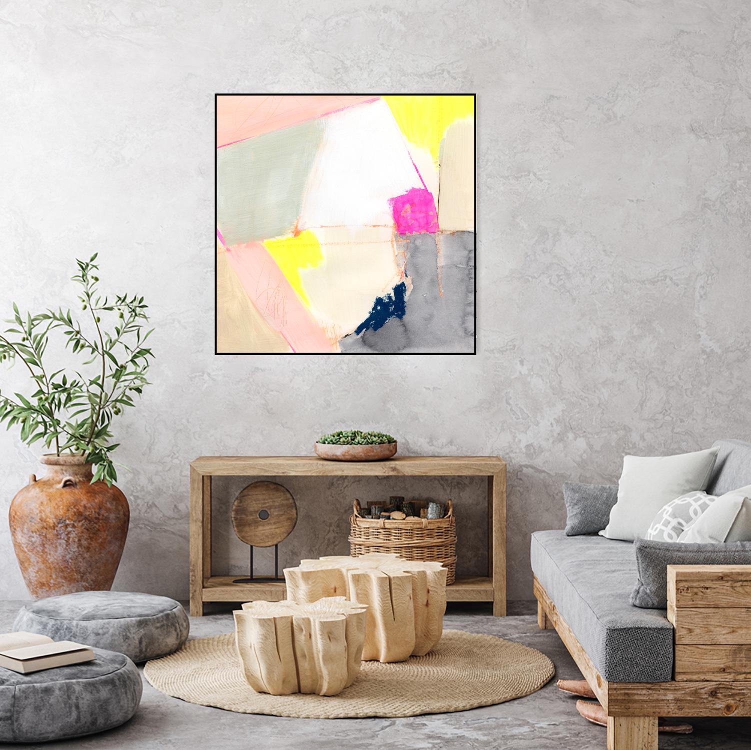 Hot Pink Patch II by Victoria Barnes on GIANT ART - beige abstract abstract