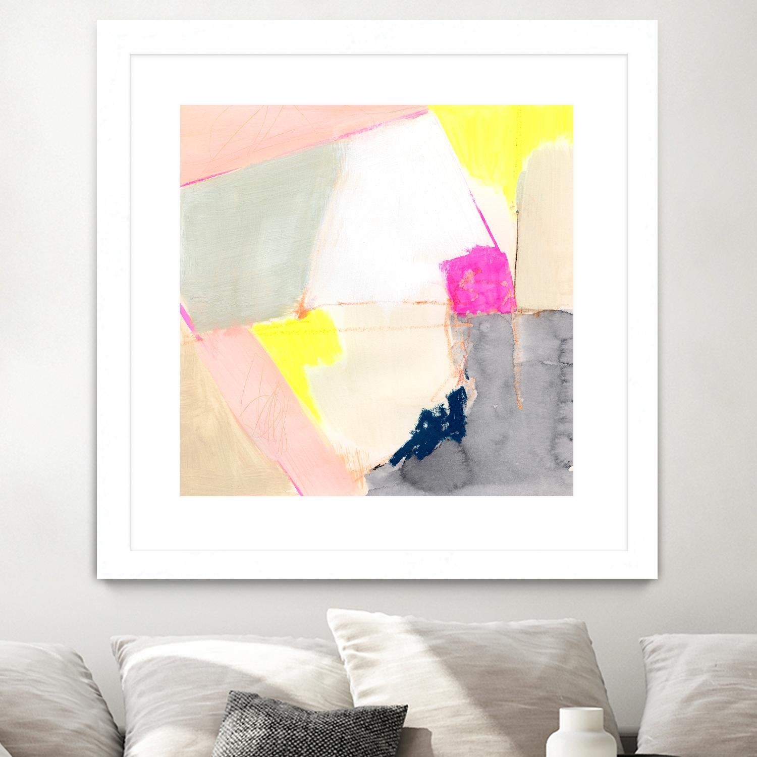 Hot Pink Patch II by Victoria Barnes on GIANT ART - beige abstract abstract