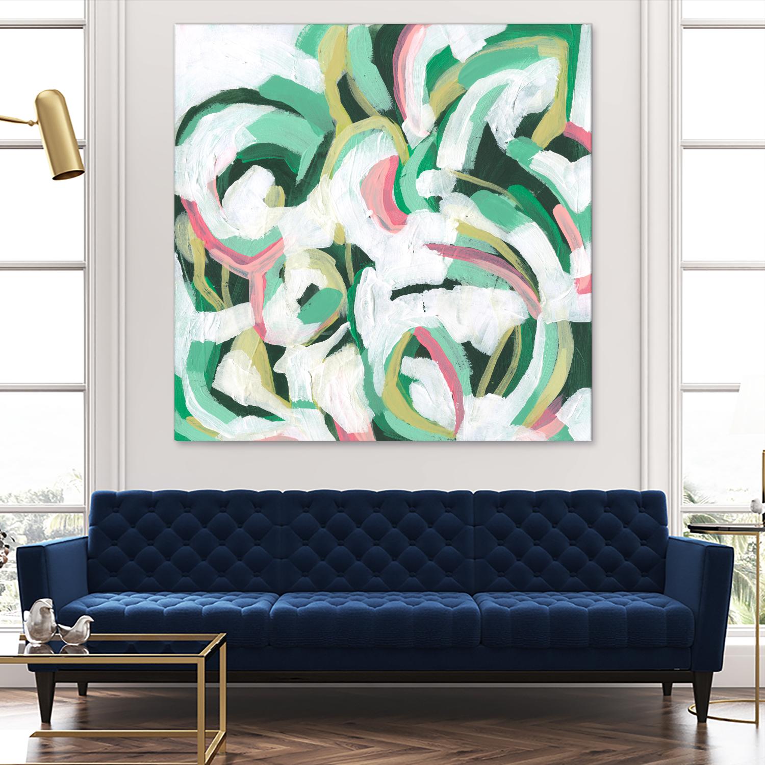 Mint Billows II by June Vess on GIANT ART - pink  abstract abstract