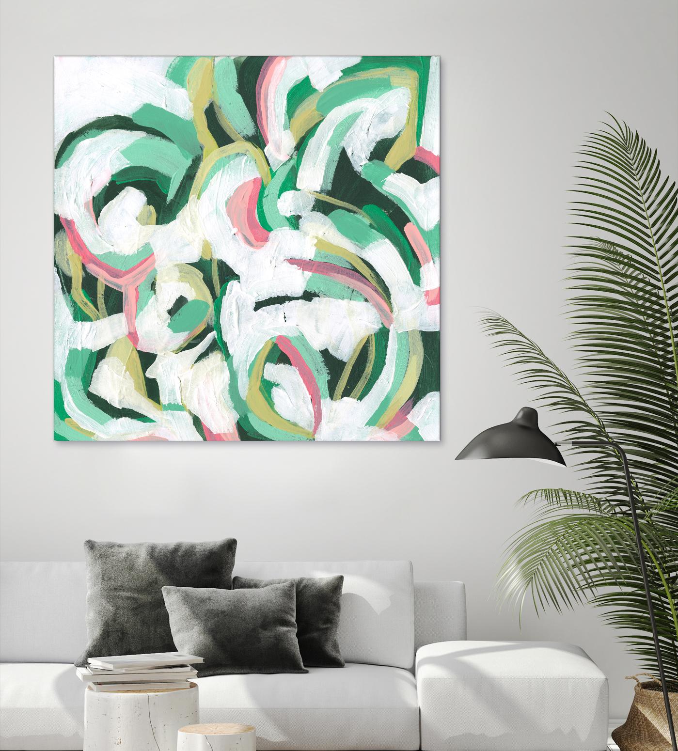 Mint Billows II by June Vess on GIANT ART - pink  abstract abstract