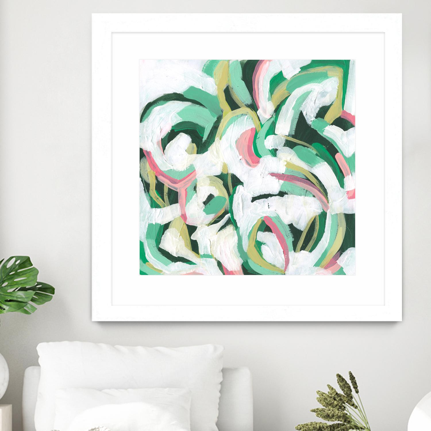 Mint Billows II by June Vess on GIANT ART - pink  abstract abstract