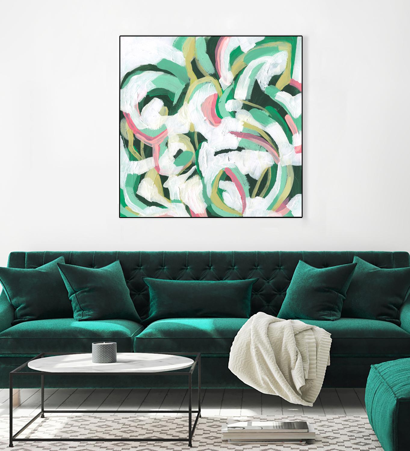 Mint Billows II by June Vess on GIANT ART - pink  abstract abstract