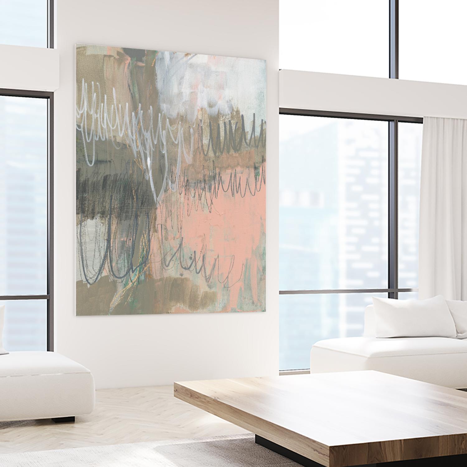 Twombly Script I by Jennifer Goldberger on GIANT ART - beige abstract abstract