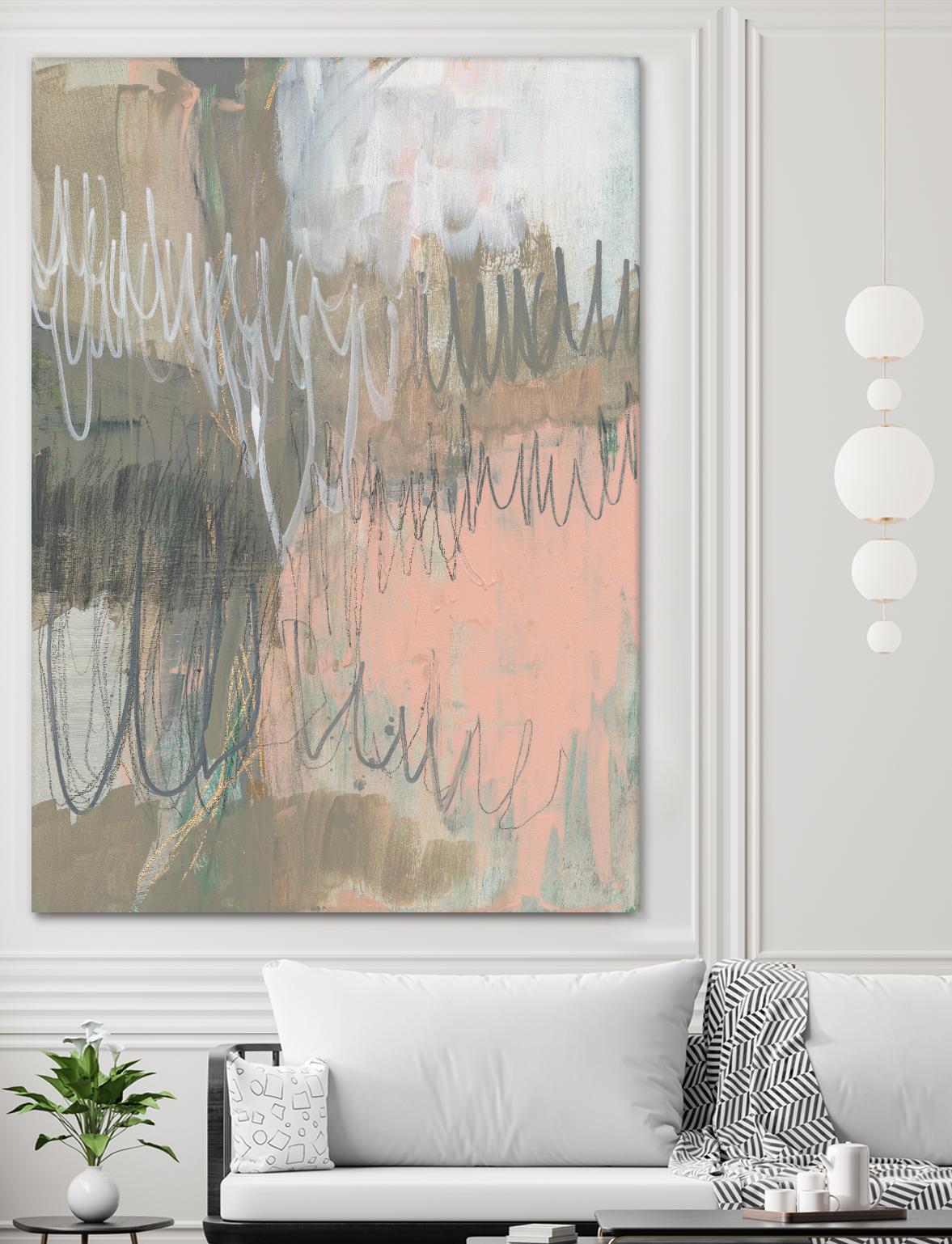 Twombly Script I by Jennifer Goldberger on GIANT ART - beige abstract abstract