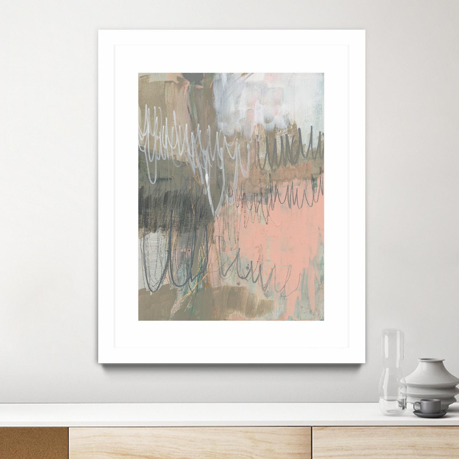 Twombly Script I by Jennifer Goldberger on GIANT ART - beige abstract abstract