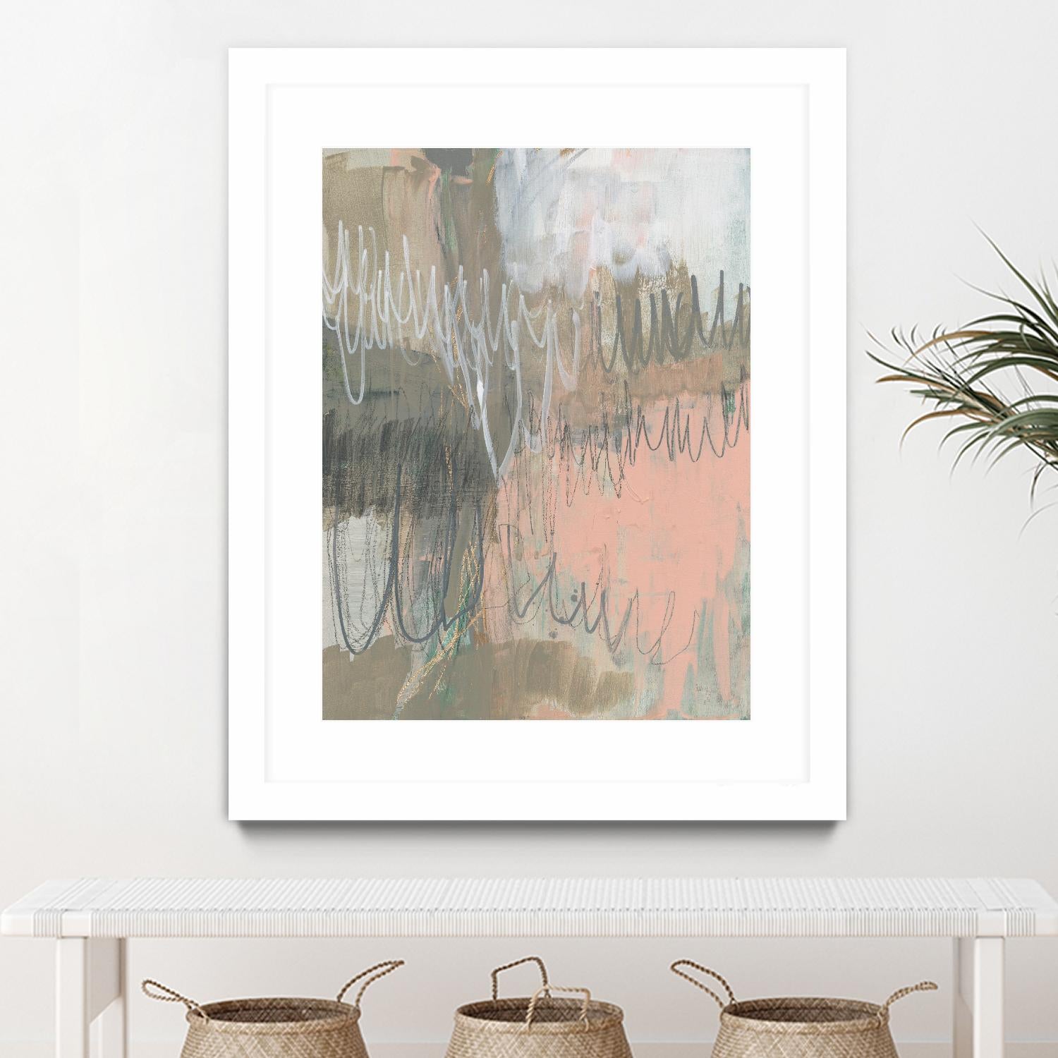 Twombly Script I by Jennifer Goldberger on GIANT ART - beige abstract abstract