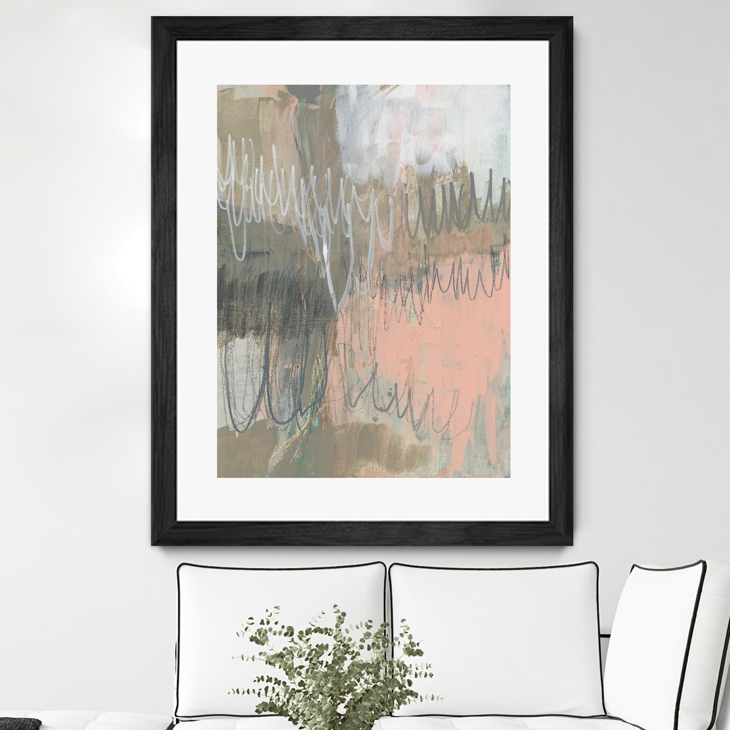 Twombly Script I by Jennifer Goldberger on GIANT ART - beige abstract abstract