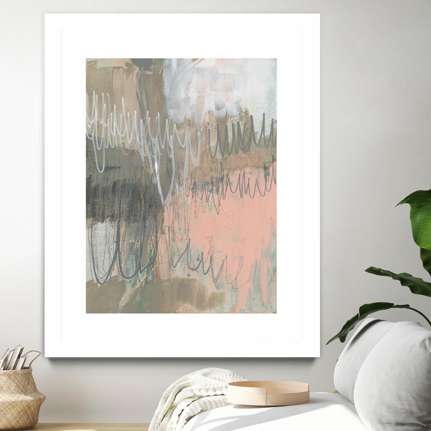 Twombly Script I by Jennifer Goldberger on GIANT ART - beige abstract abstract