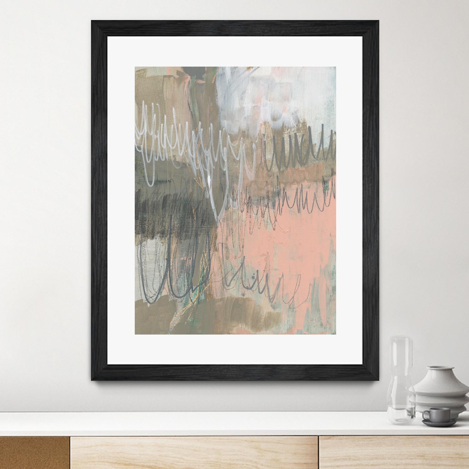 Twombly Script I by Jennifer Goldberger on GIANT ART - beige abstract abstract