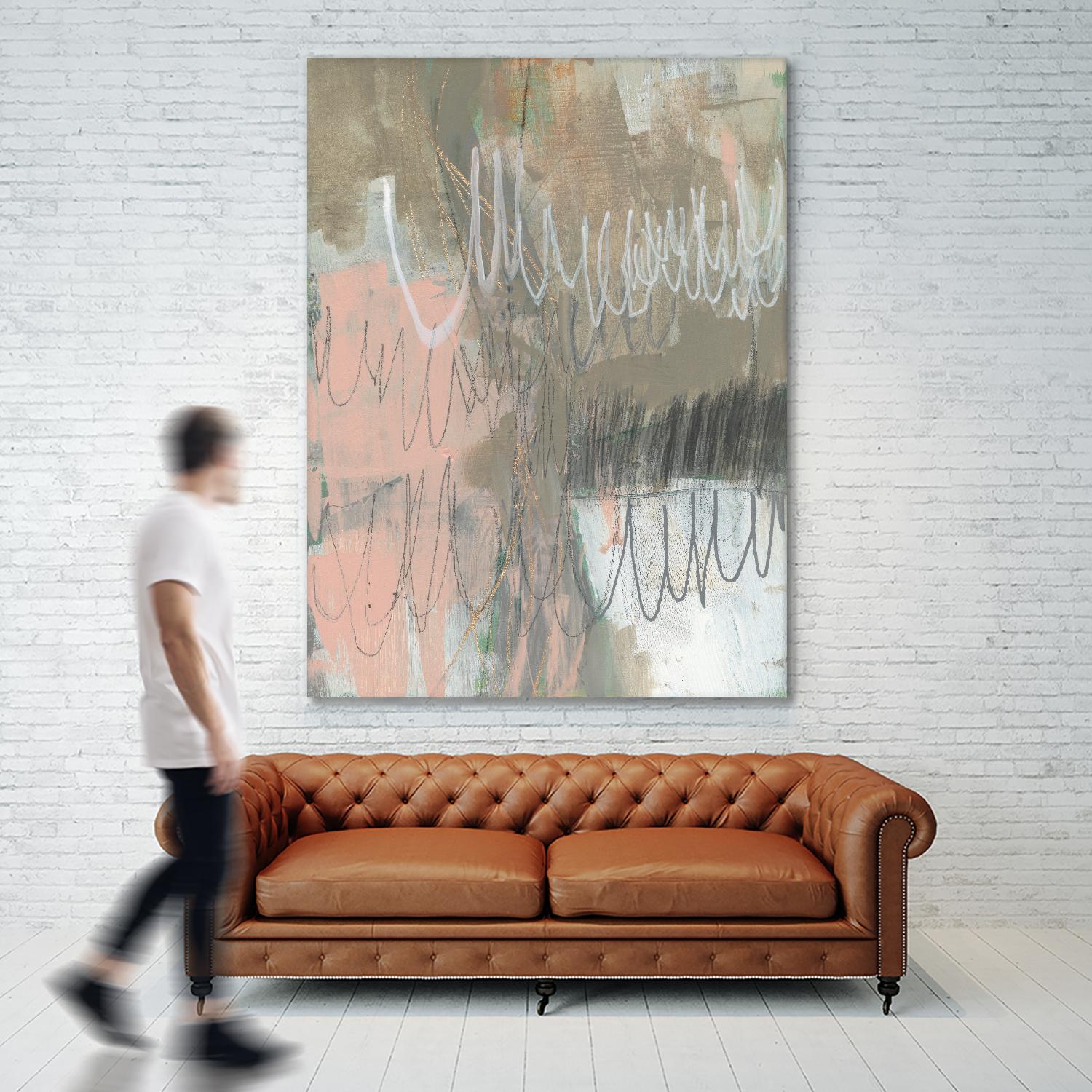 Twombly Script II by Jennifer Goldberger on GIANT ART - pink abstract abstract