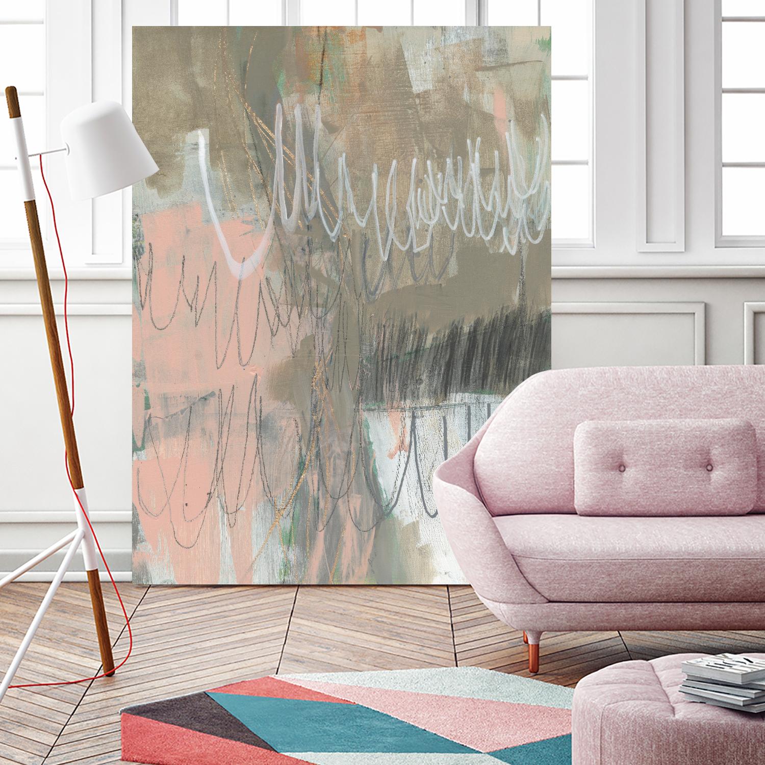 Twombly Script II by Jennifer Goldberger on GIANT ART - pink abstract abstract