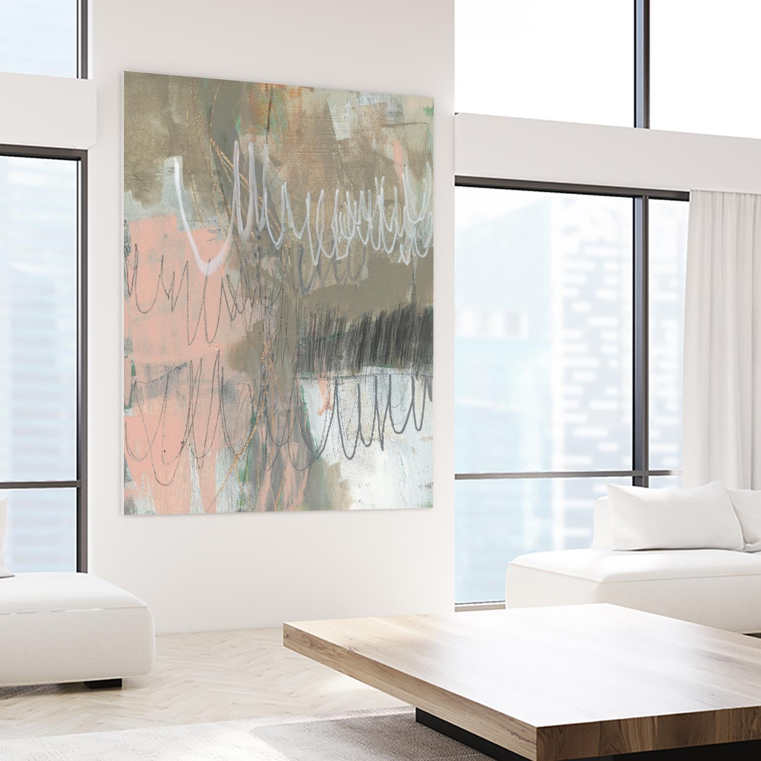 Twombly Script II by Jennifer Goldberger on GIANT ART - pink abstract abstract