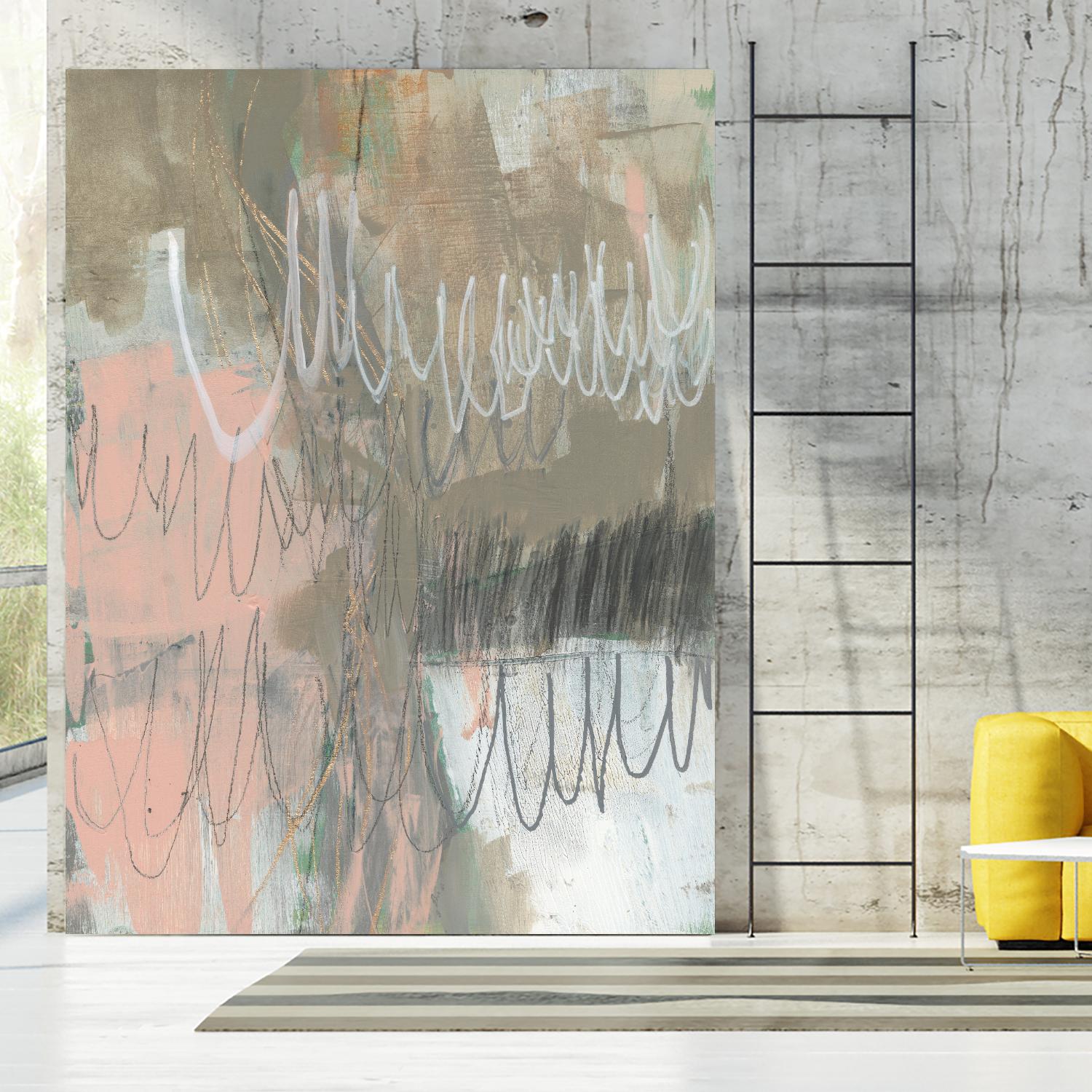 Twombly Script II by Jennifer Goldberger on GIANT ART - pink abstract abstract