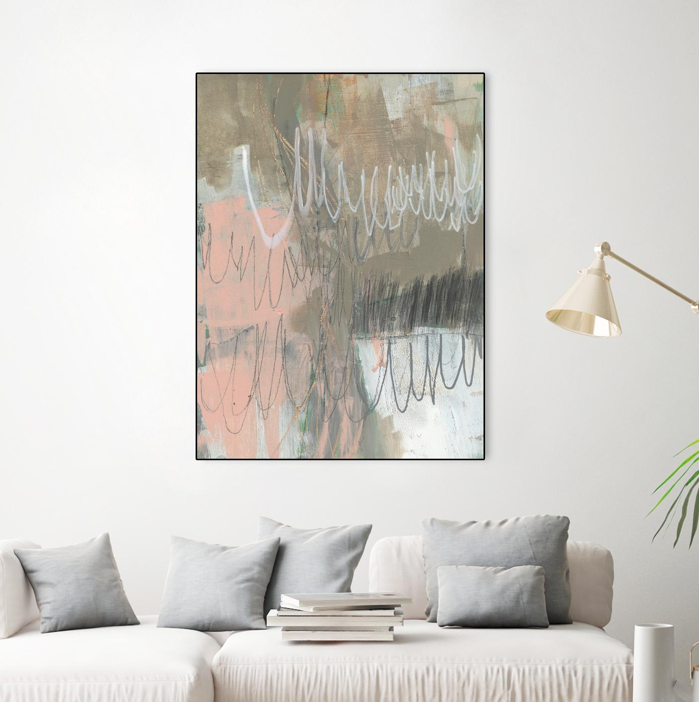 Twombly Script II by Jennifer Goldberger on GIANT ART - pink abstract abstract