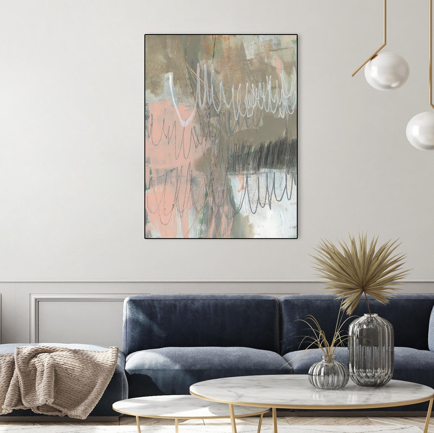 Twombly Script II by Jennifer Goldberger on GIANT ART - pink abstract abstract