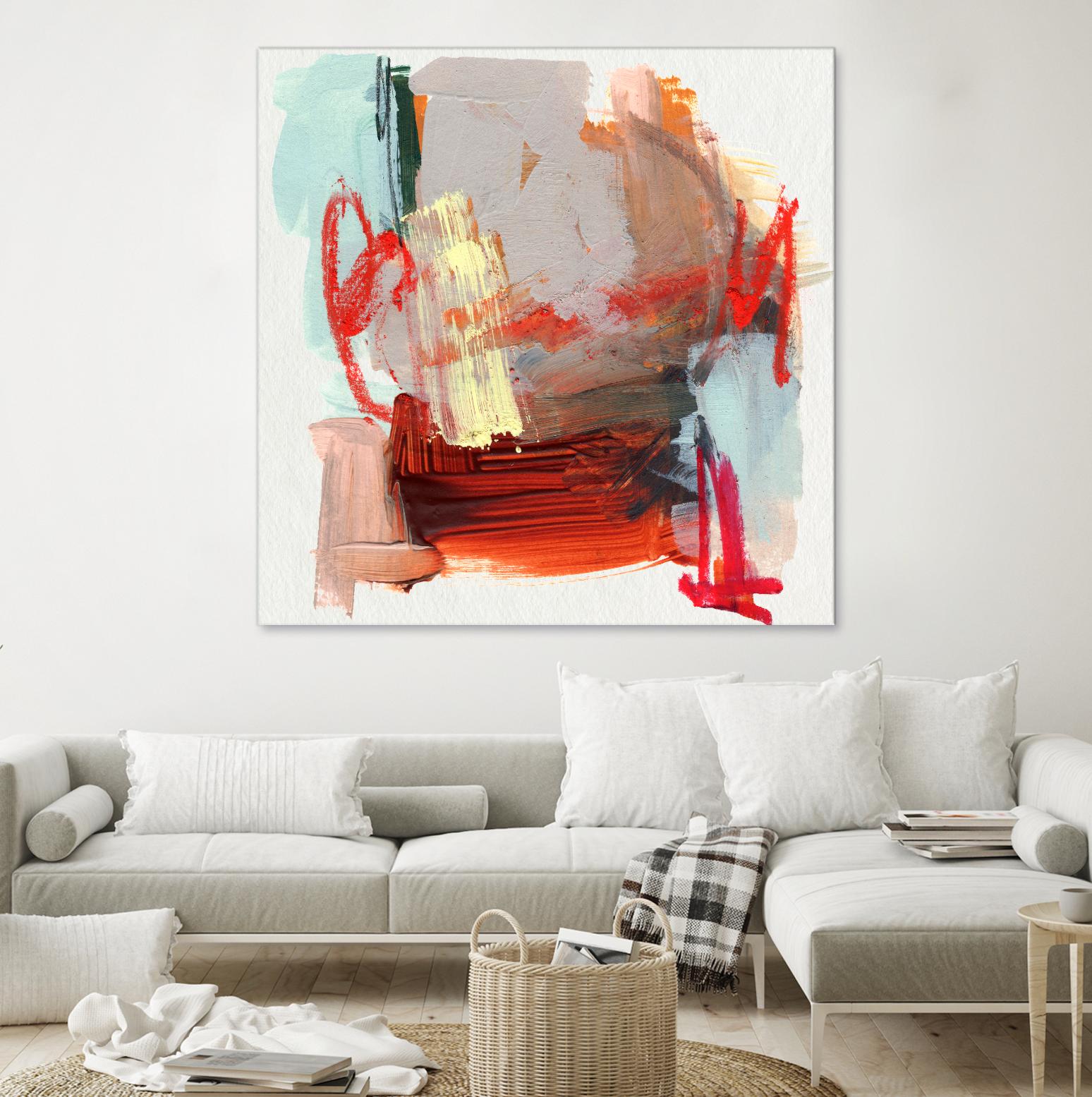 Abstract Metro Maps III by Jennifer Parker on GIANT ART - red abstract abstrait