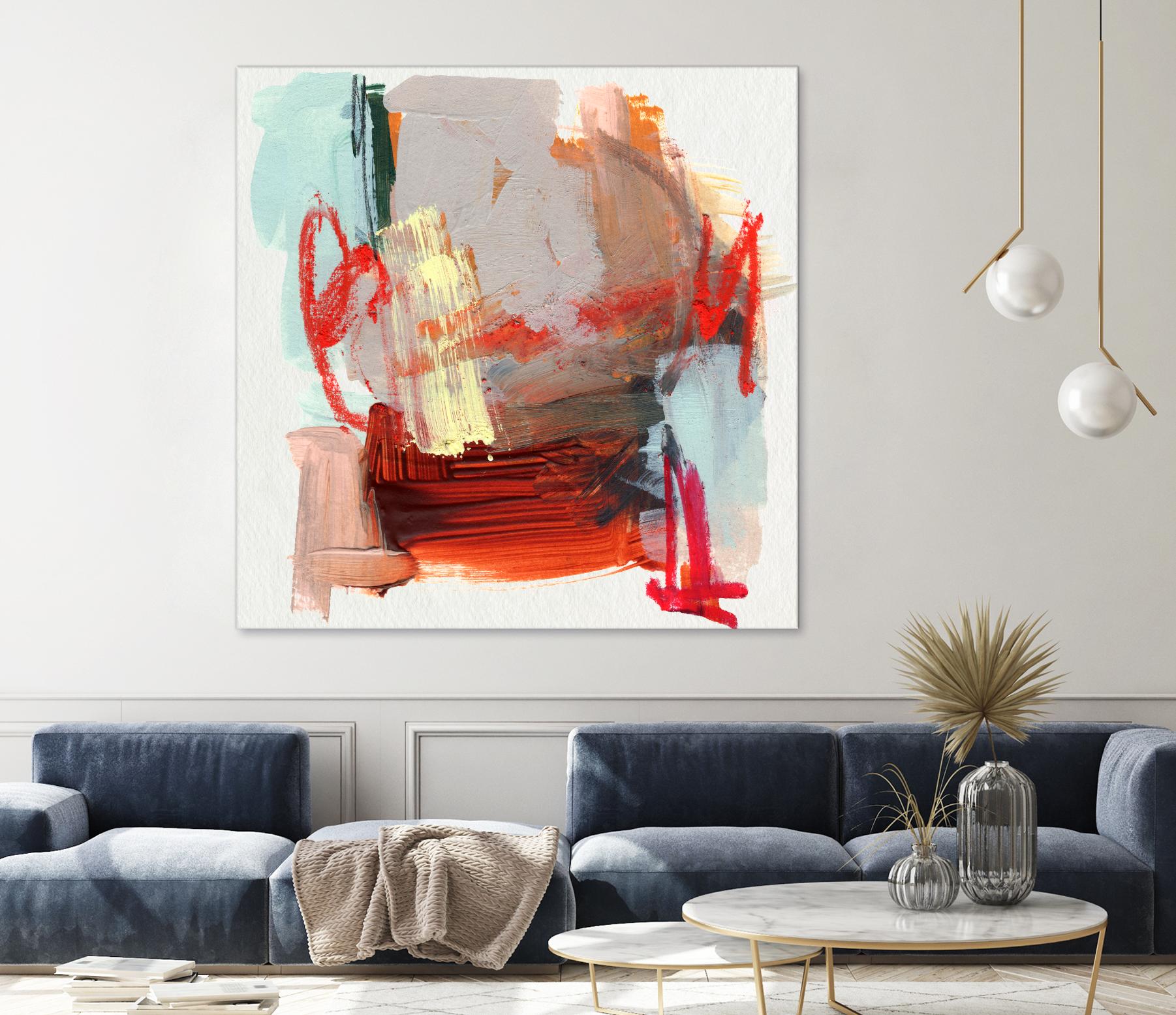 Abstract Metro Maps III by Jennifer Parker on GIANT ART - red abstract abstrait