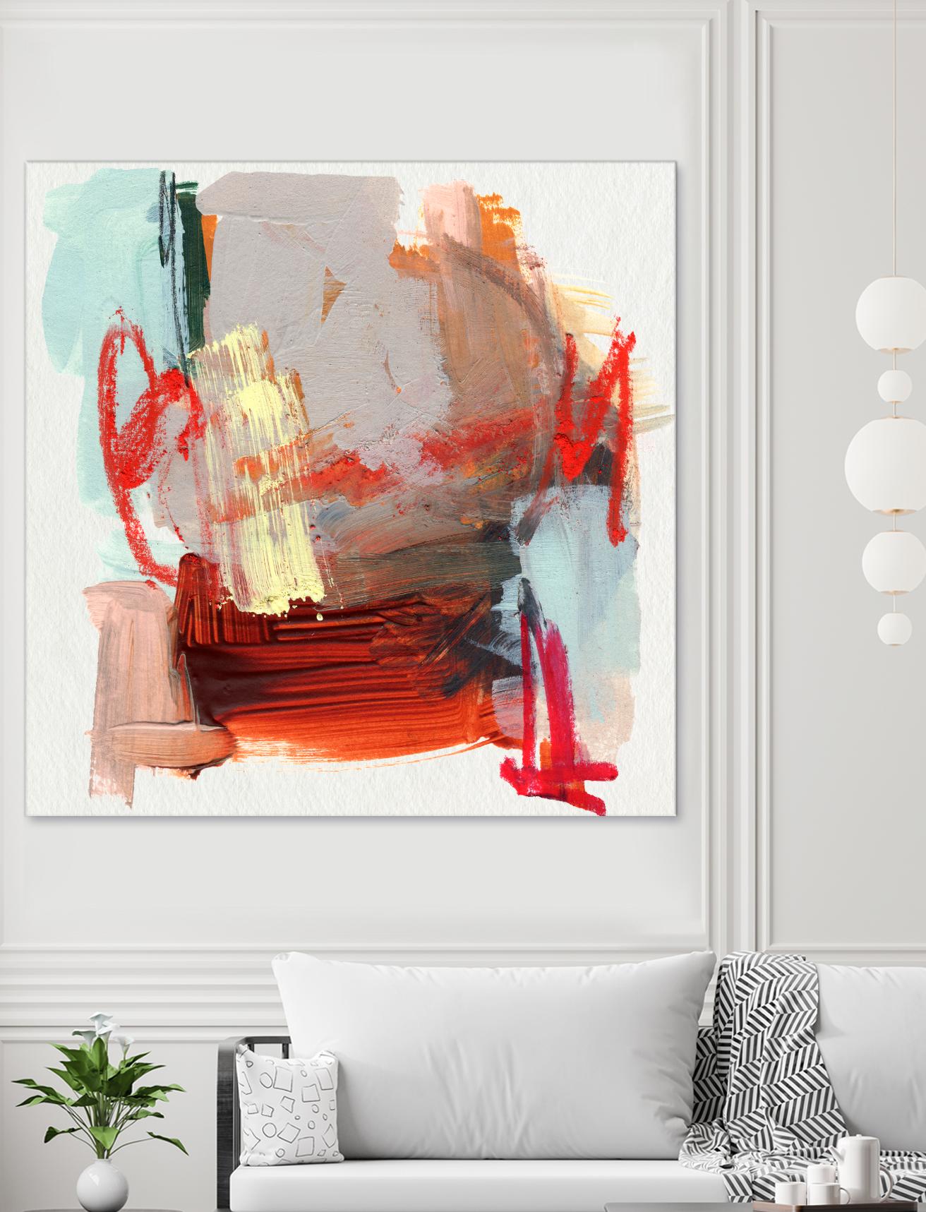Abstract Metro Maps III by Jennifer Parker on GIANT ART - red abstract abstrait