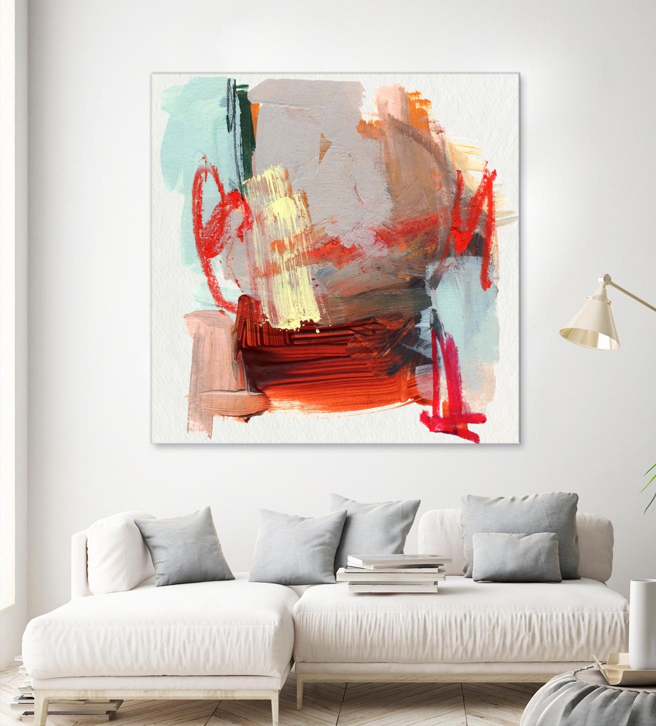 Abstract Metro Maps III by Jennifer Parker on GIANT ART - red abstract abstrait