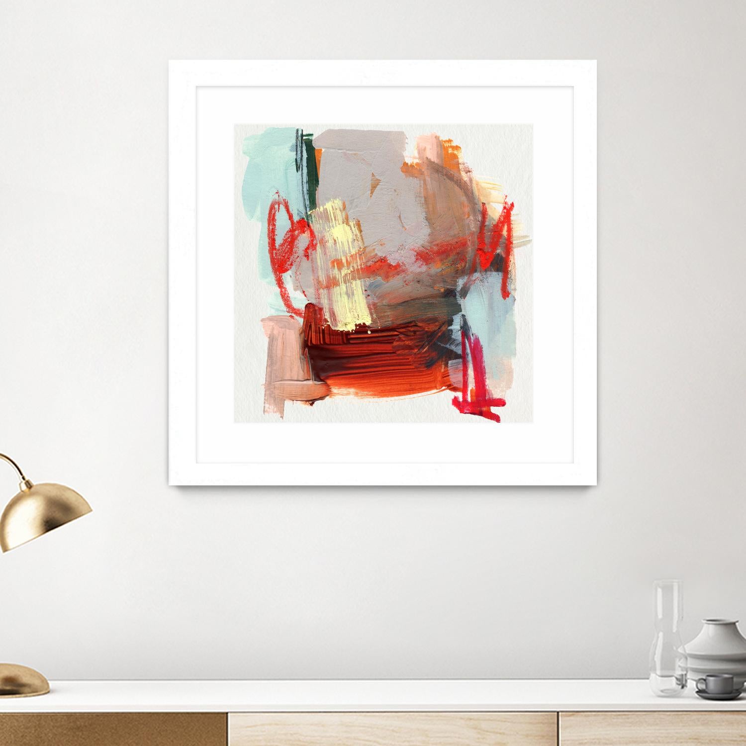 Abstract Metro Maps III by Jennifer Parker on GIANT ART - red abstract abstrait