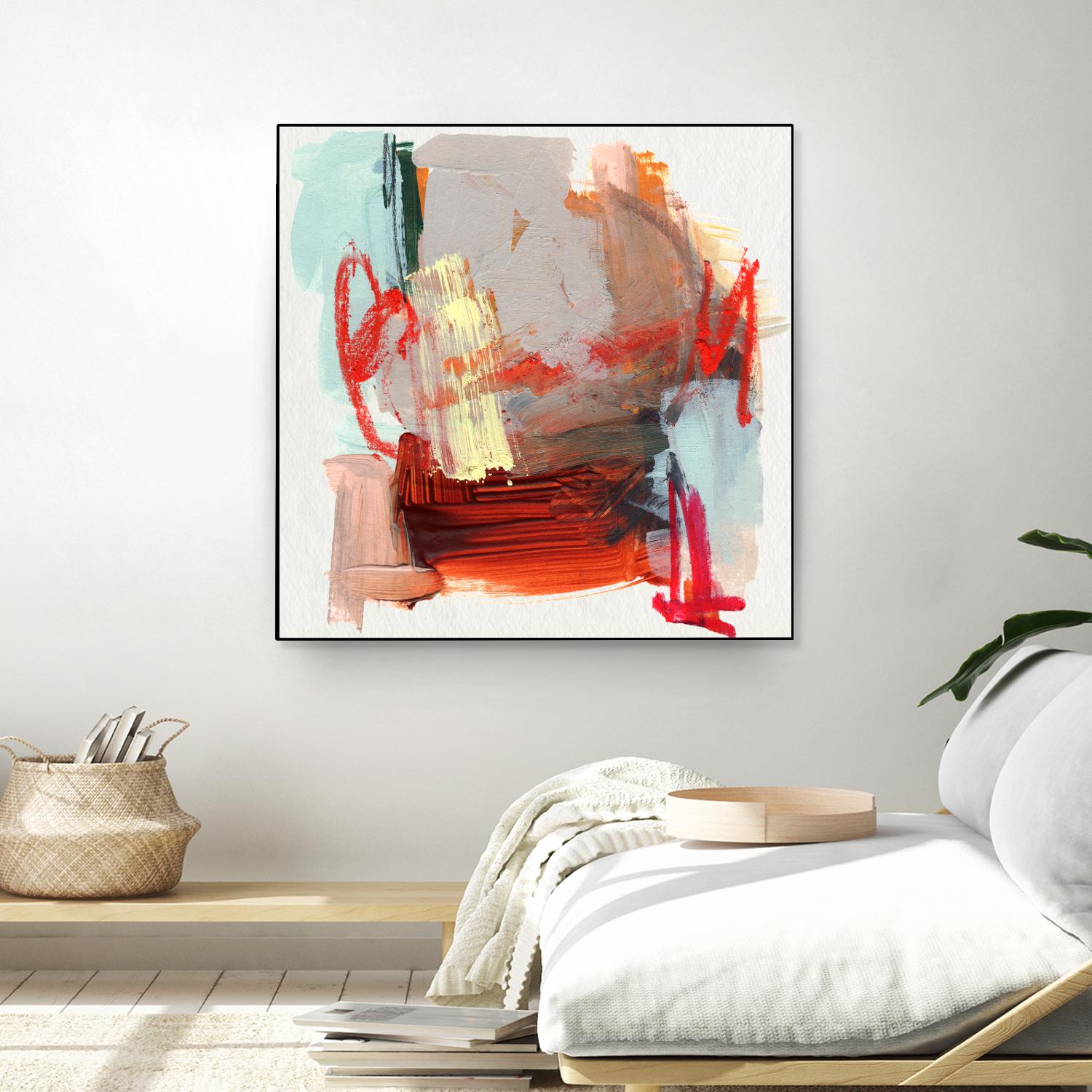 Abstract Metro Maps III by Jennifer Parker on GIANT ART - red abstract abstrait
