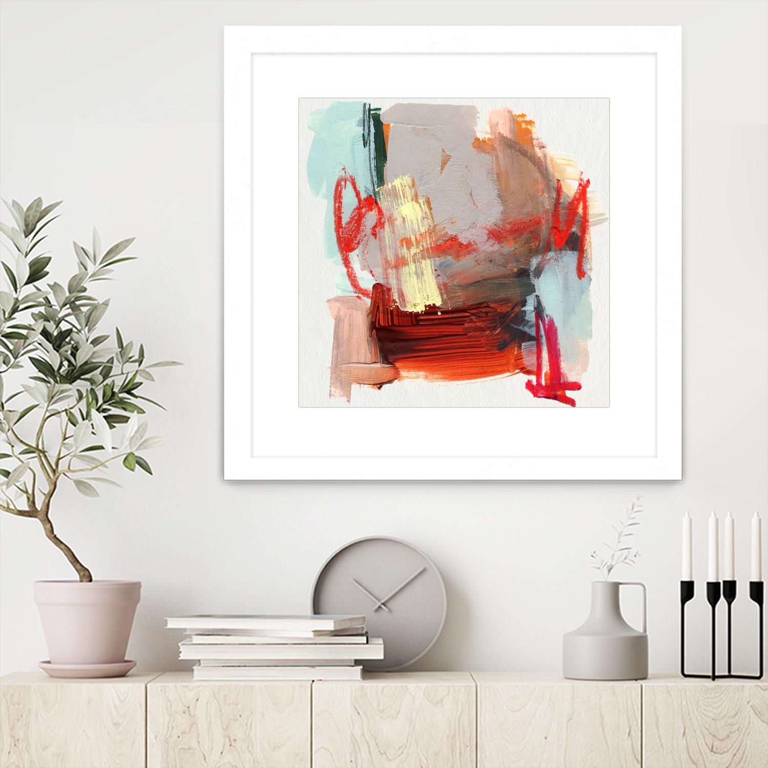 Abstract Metro Maps III by Jennifer Parker on GIANT ART - red abstract abstrait