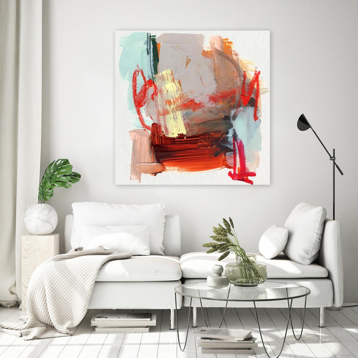 Abstract Metro Maps III by Jennifer Parker on GIANT ART - red abstract abstrait