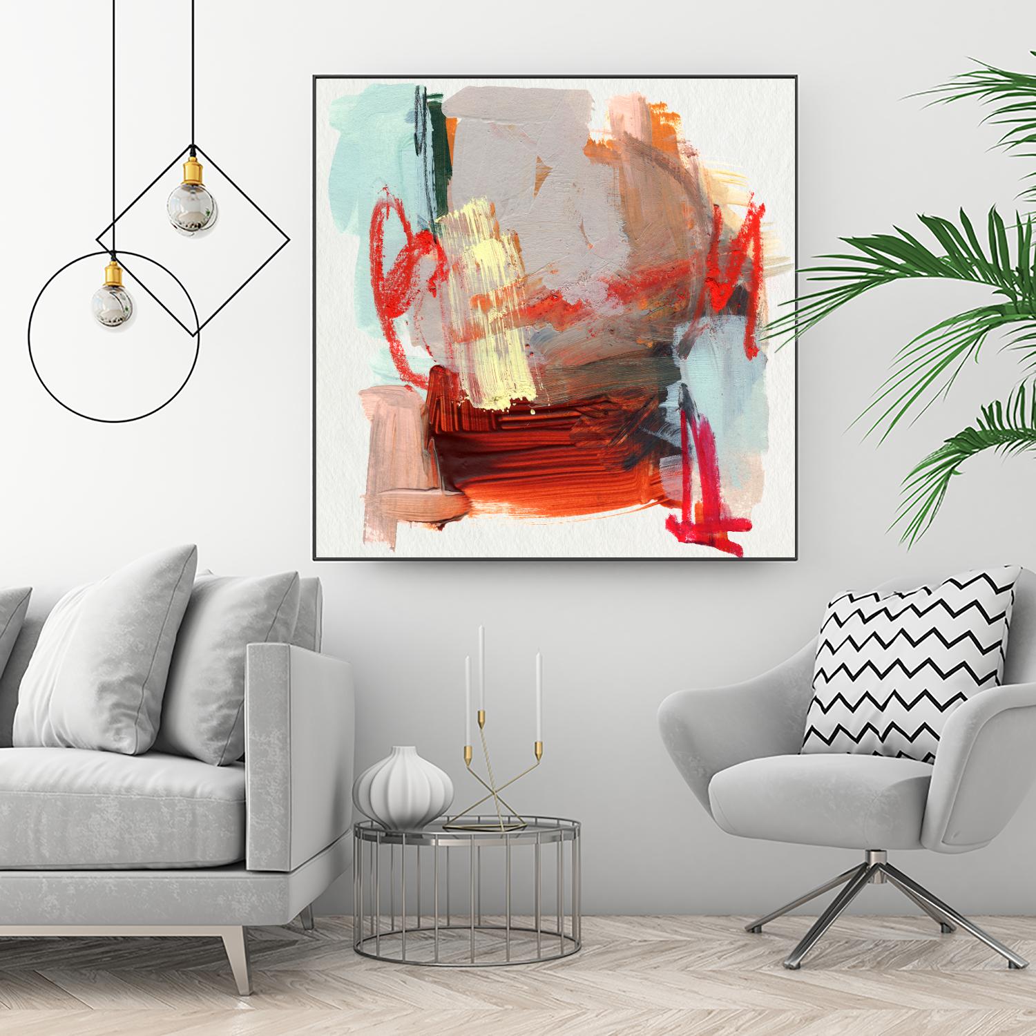 Abstract Metro Maps III by Jennifer Parker on GIANT ART - red abstract abstrait