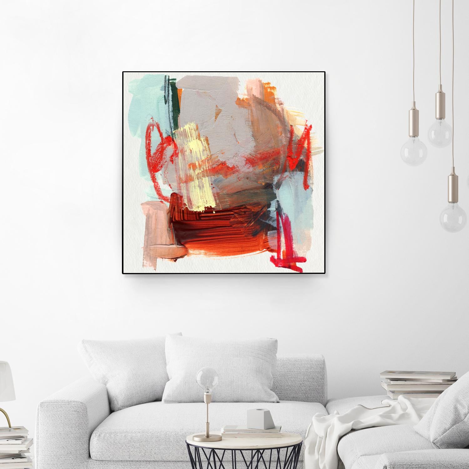 Abstract Metro Maps III by Jennifer Parker on GIANT ART - red abstract abstrait