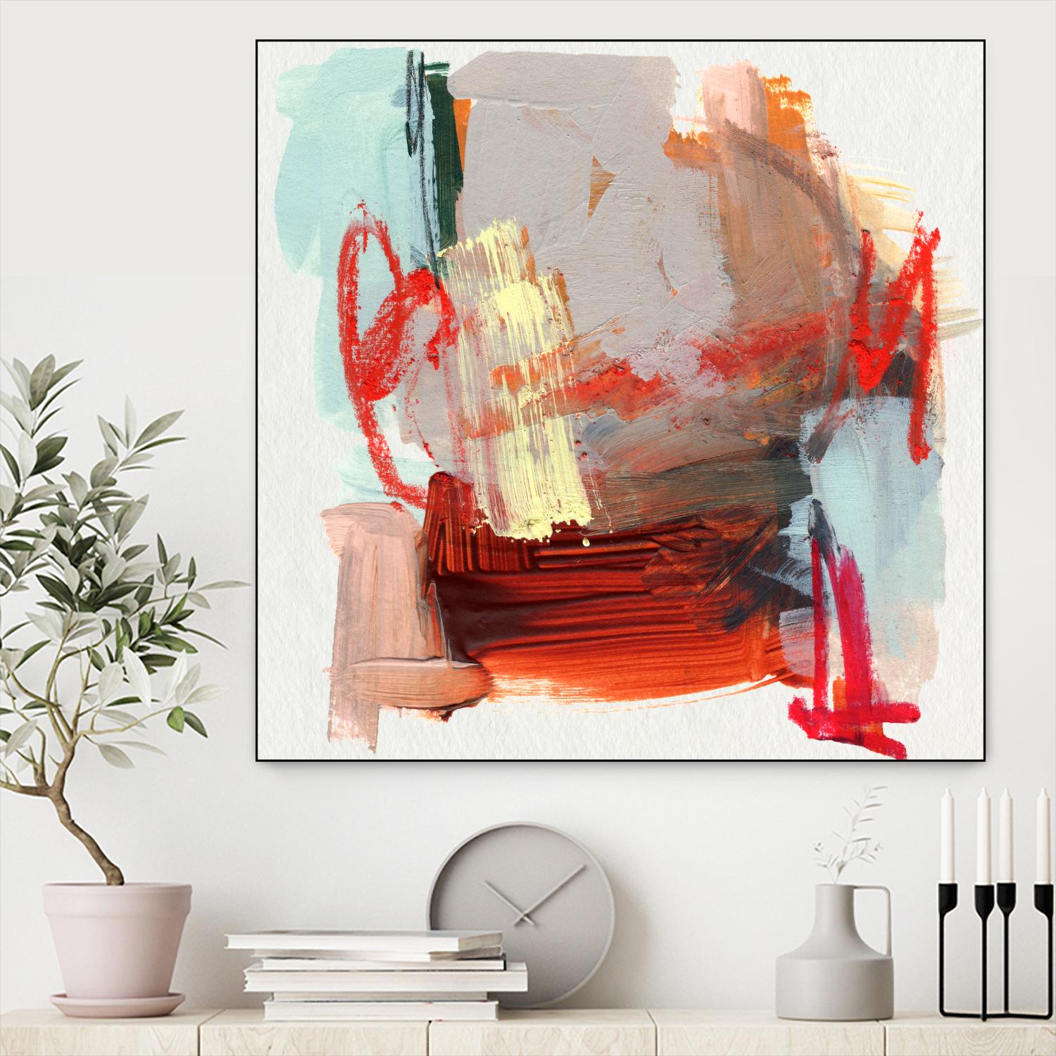 Abstract Metro Maps III by Jennifer Parker on GIANT ART - red abstract abstrait