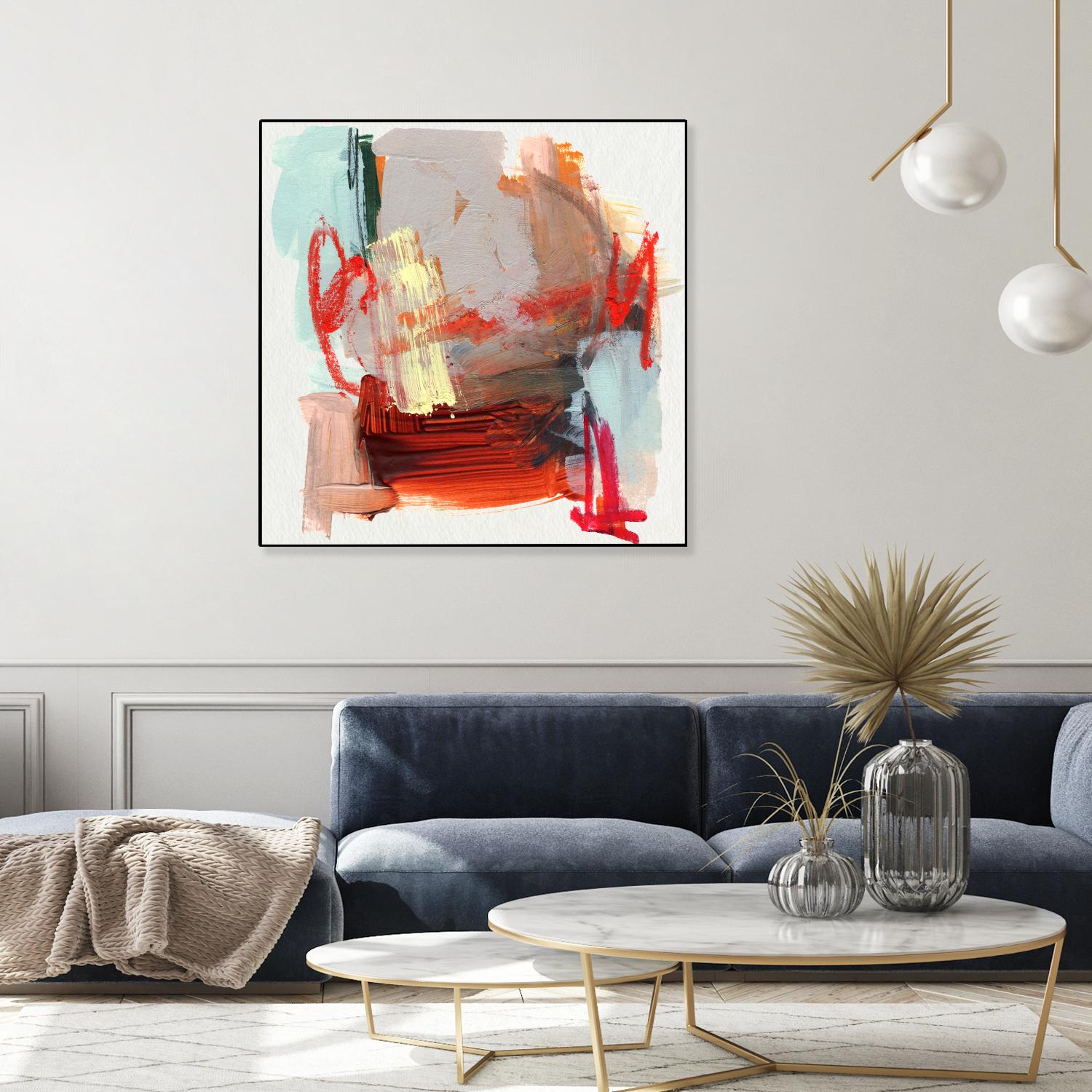 Abstract Metro Maps III by Jennifer Parker on GIANT ART - red abstract abstrait