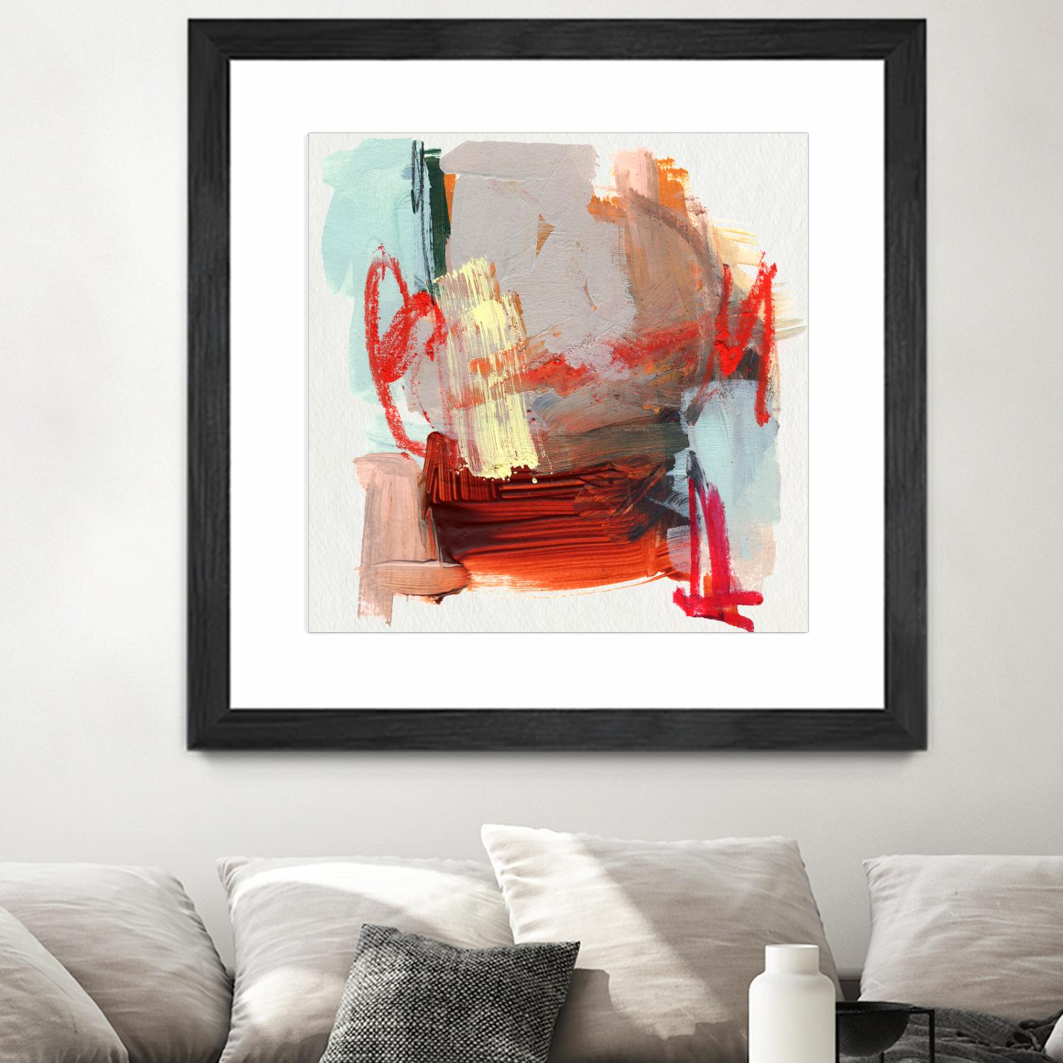 Abstract Metro Maps III by Jennifer Parker on GIANT ART - red abstract abstrait