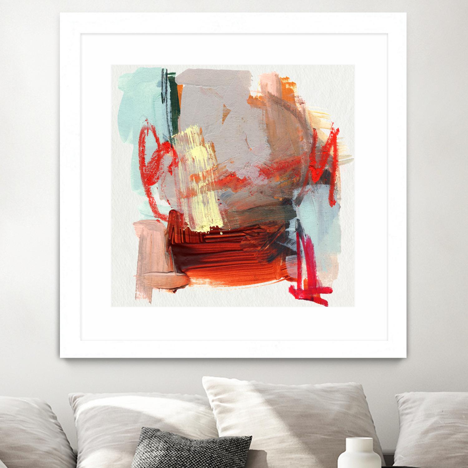Abstract Metro Maps III by Jennifer Parker on GIANT ART - red abstract abstrait