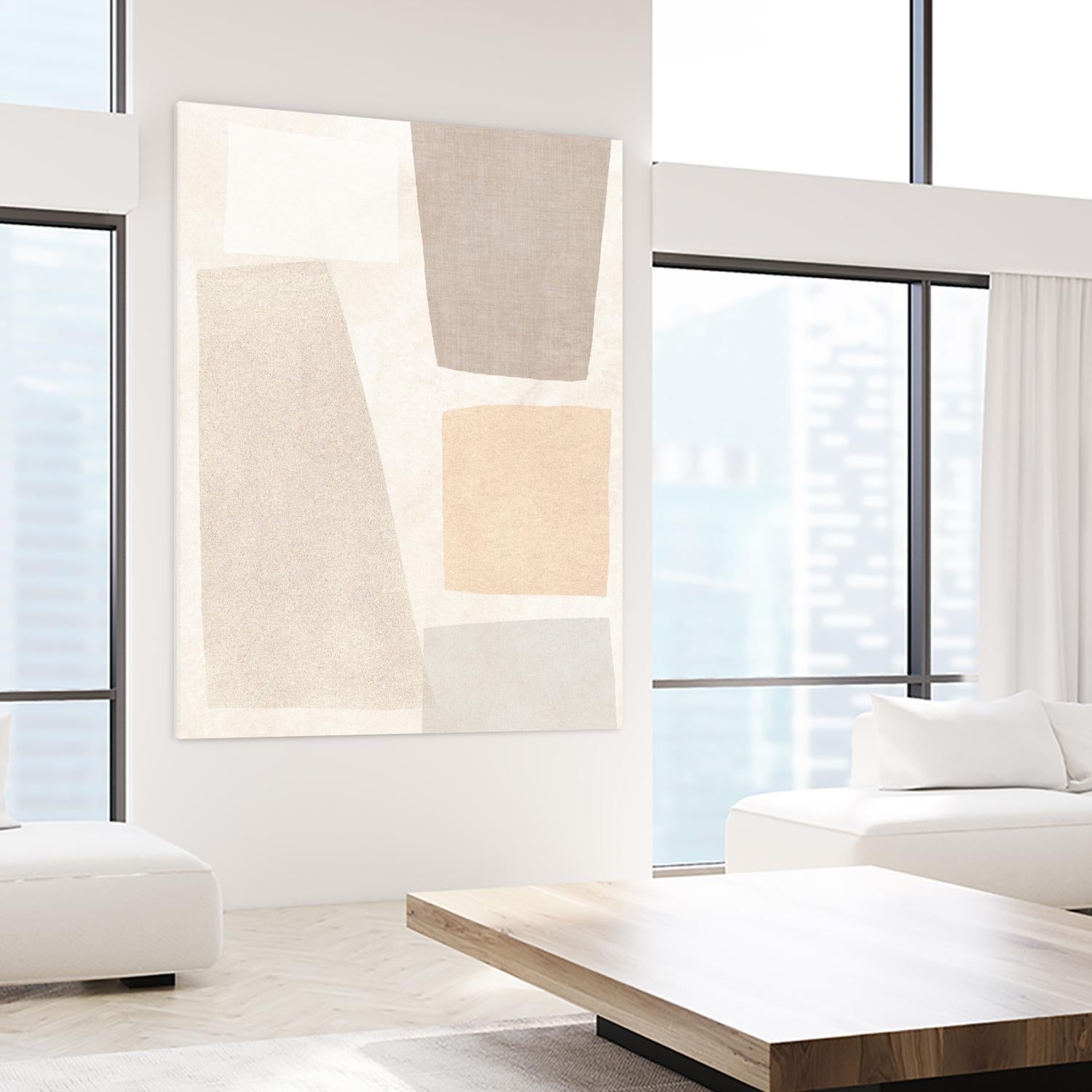 Block Magnetism I by June Vess on GIANT ART - beige abstract abstract