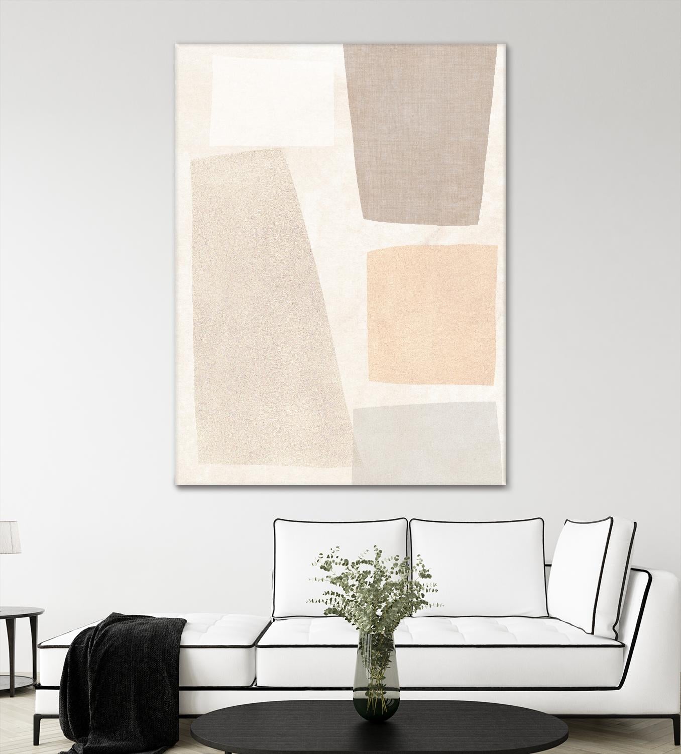 Block Magnetism I by June Vess on GIANT ART - beige abstract abstract