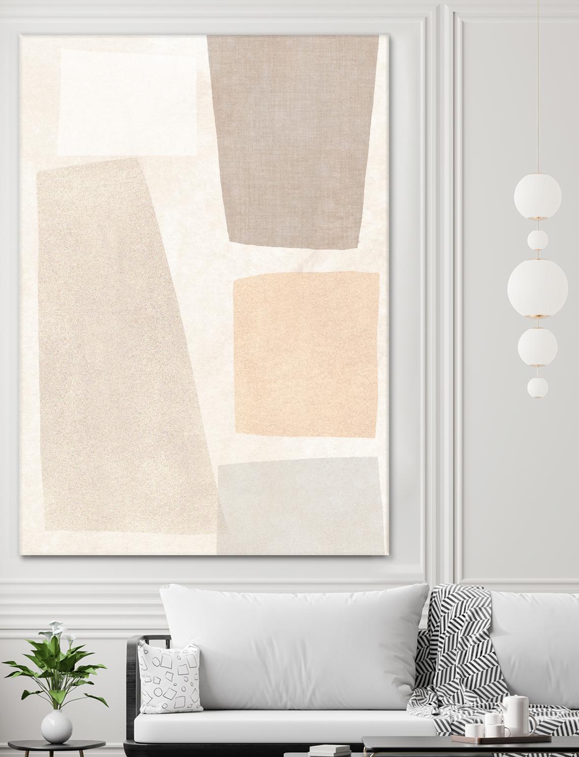 Block Magnetism I by June Vess on GIANT ART - beige abstract abstract