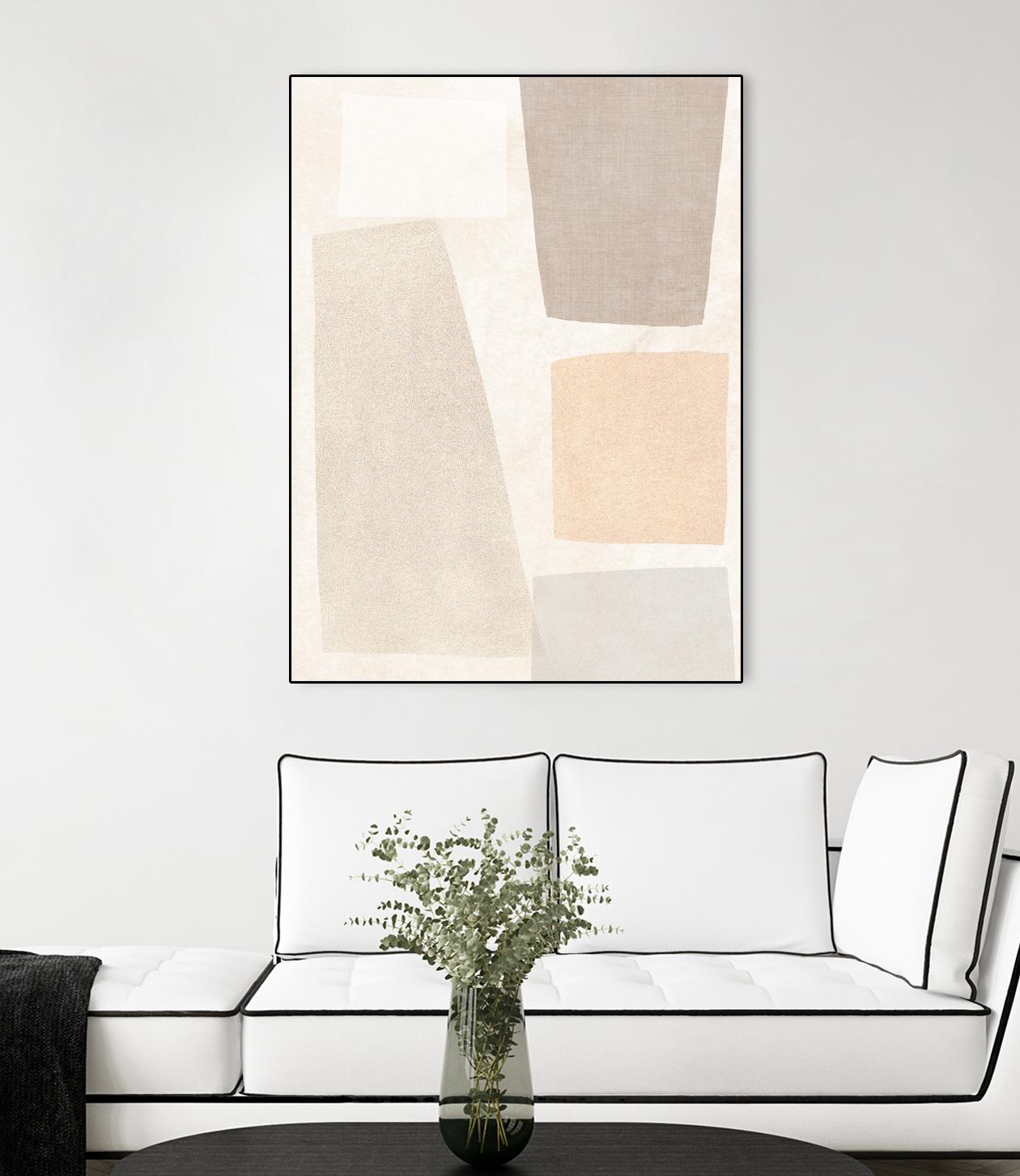 Block Magnetism I by June Vess on GIANT ART - beige abstract abstract