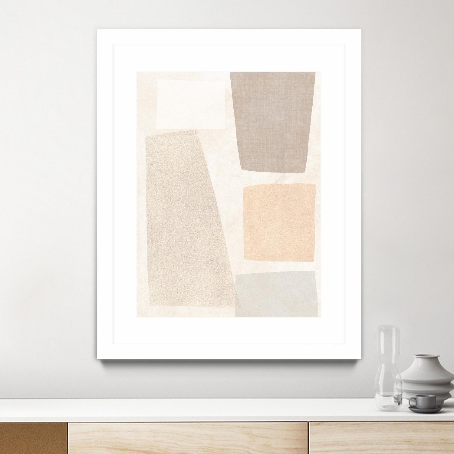 Block Magnetism I by June Vess on GIANT ART - beige abstract abstract