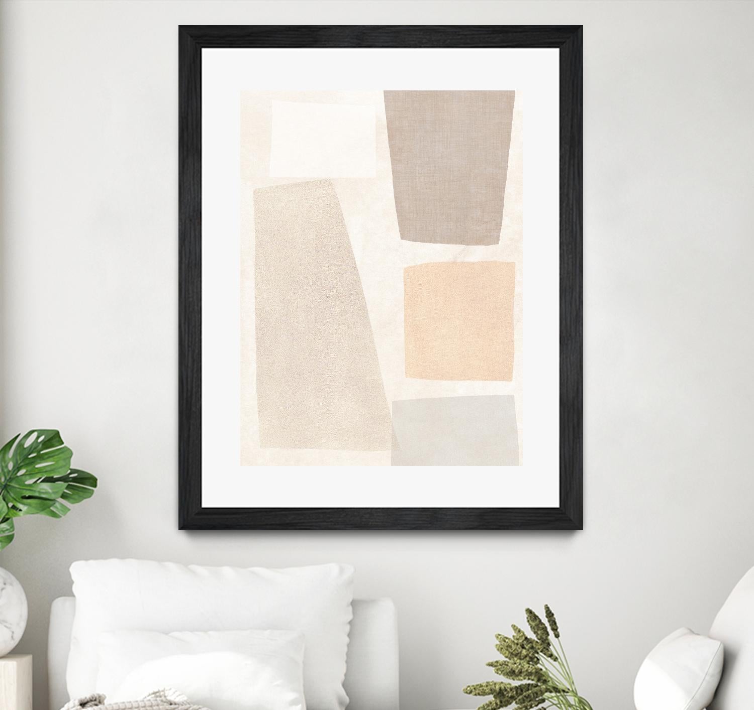 Block Magnetism I by June Vess on GIANT ART - beige abstract abstract